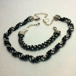 FINAL SALE PRICE Lia Rosa Black/White Glass Pearl Jewelry Set